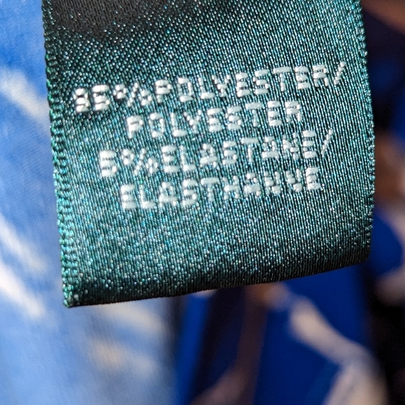 Ralph Lauren stretchy blue and cream patterned dress, size 8 - Picture 5 of 5